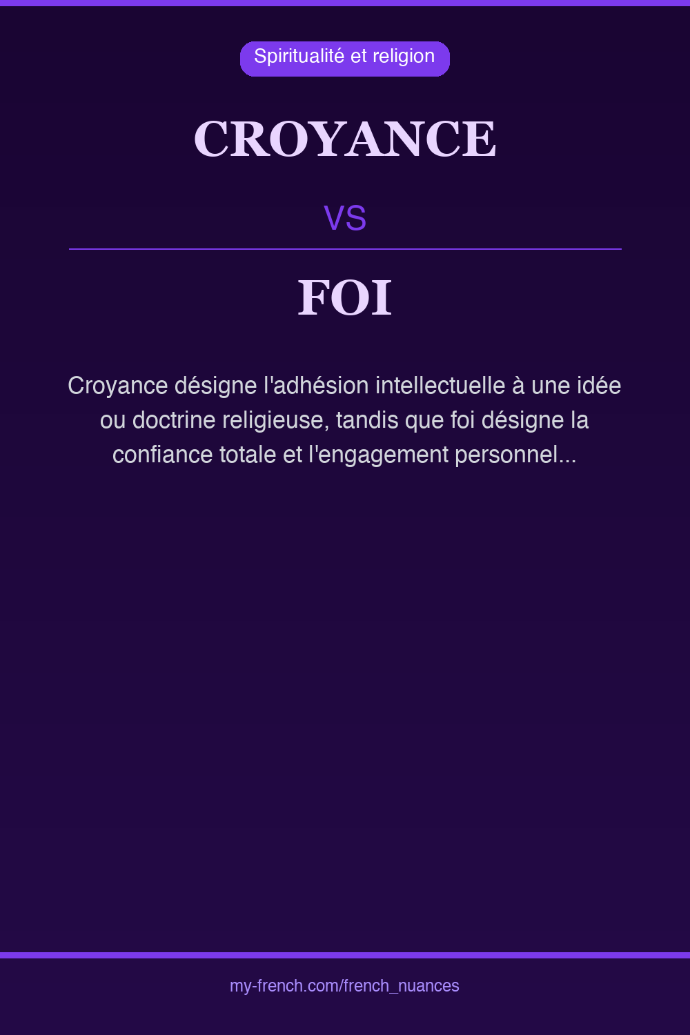 Nuance : croyance vs foi