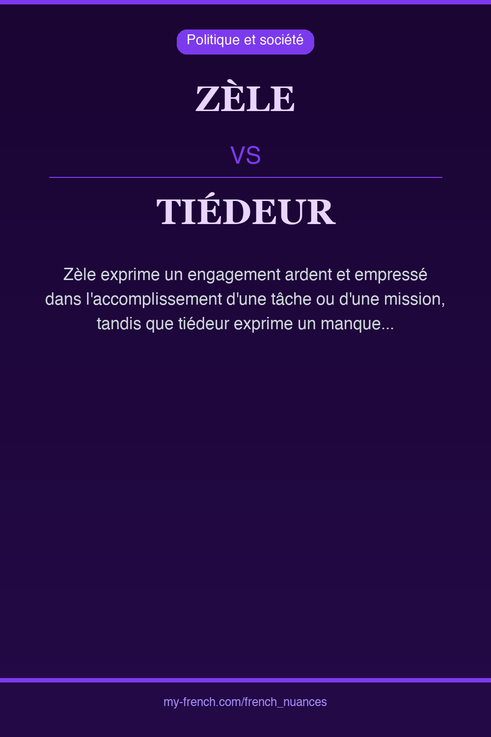 Nuance : zèle vs tiédeur
