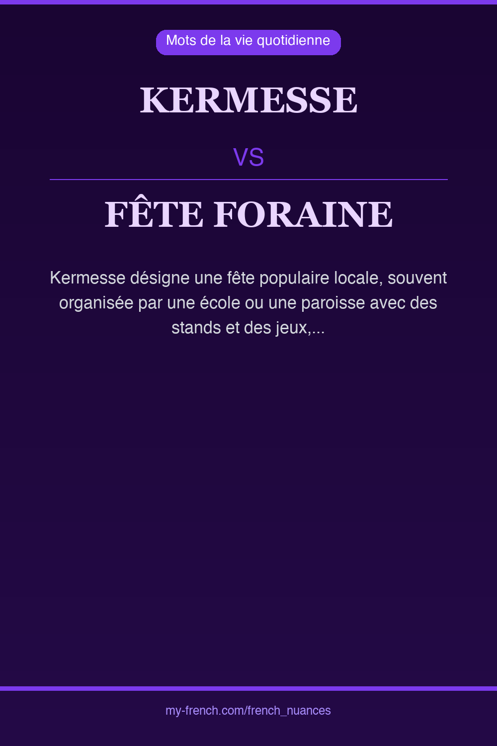 Nuance : kermesse vs fête foraine