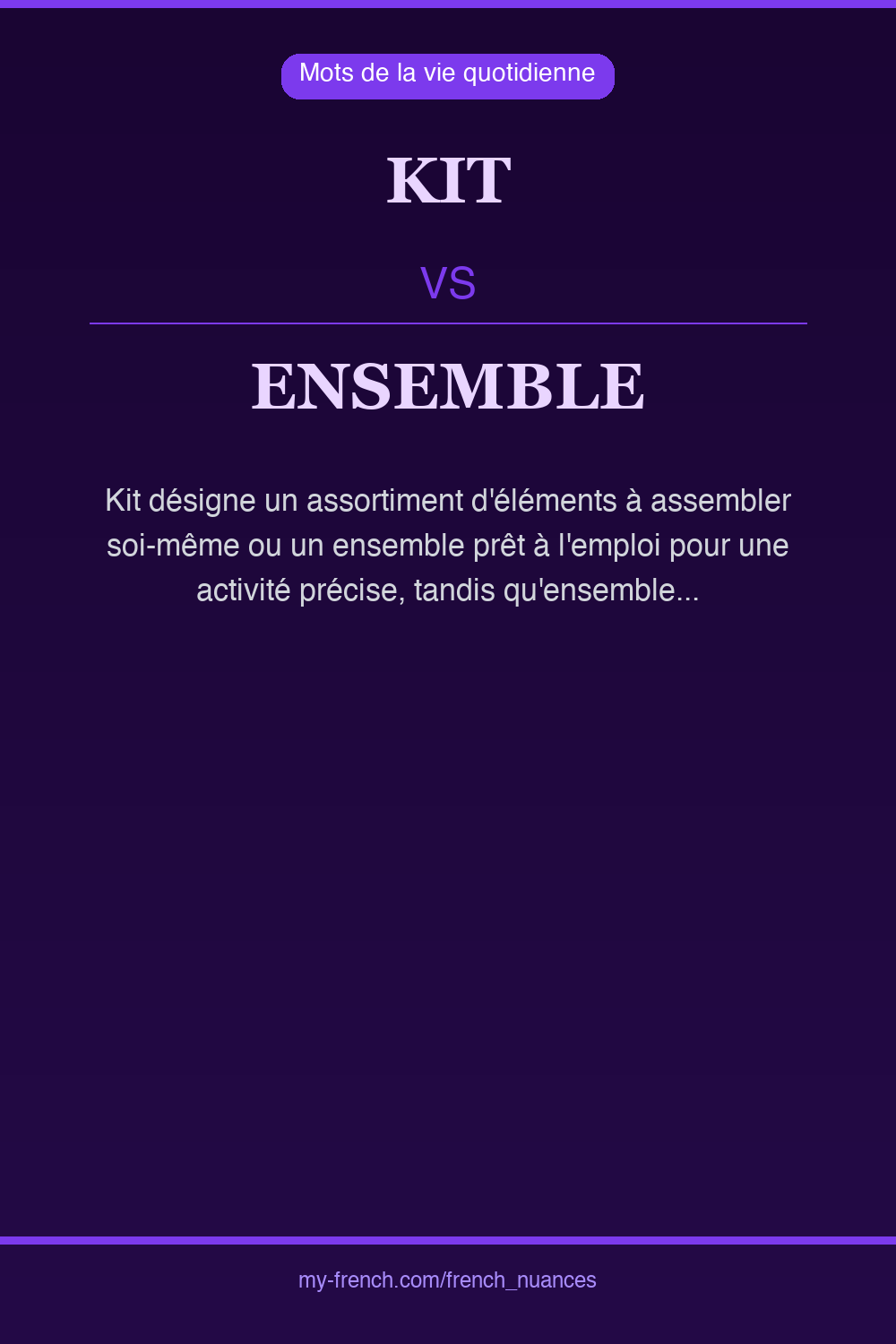 Nuance : kit vs ensemble
