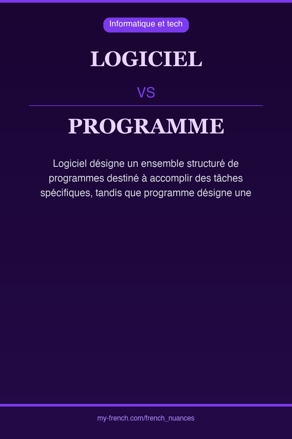 Nuance : logiciel vs programme
