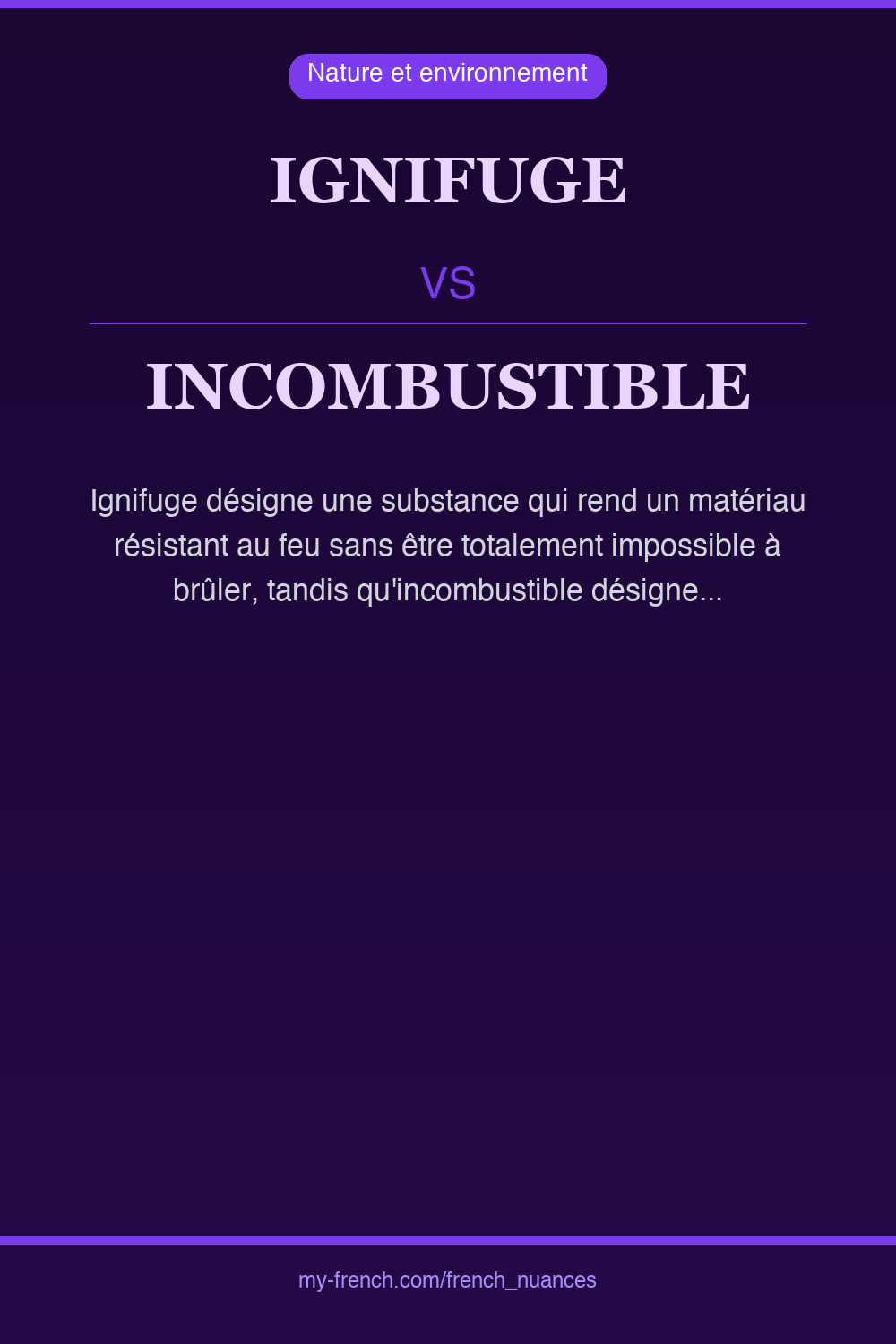 Nuance : ignifuge vs incombustible