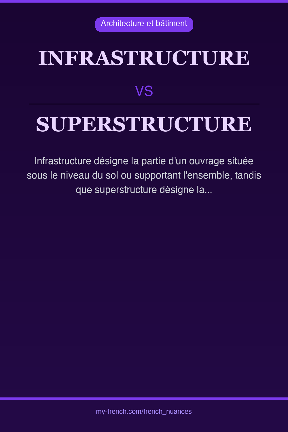Nuance : infrastructure vs superstructure