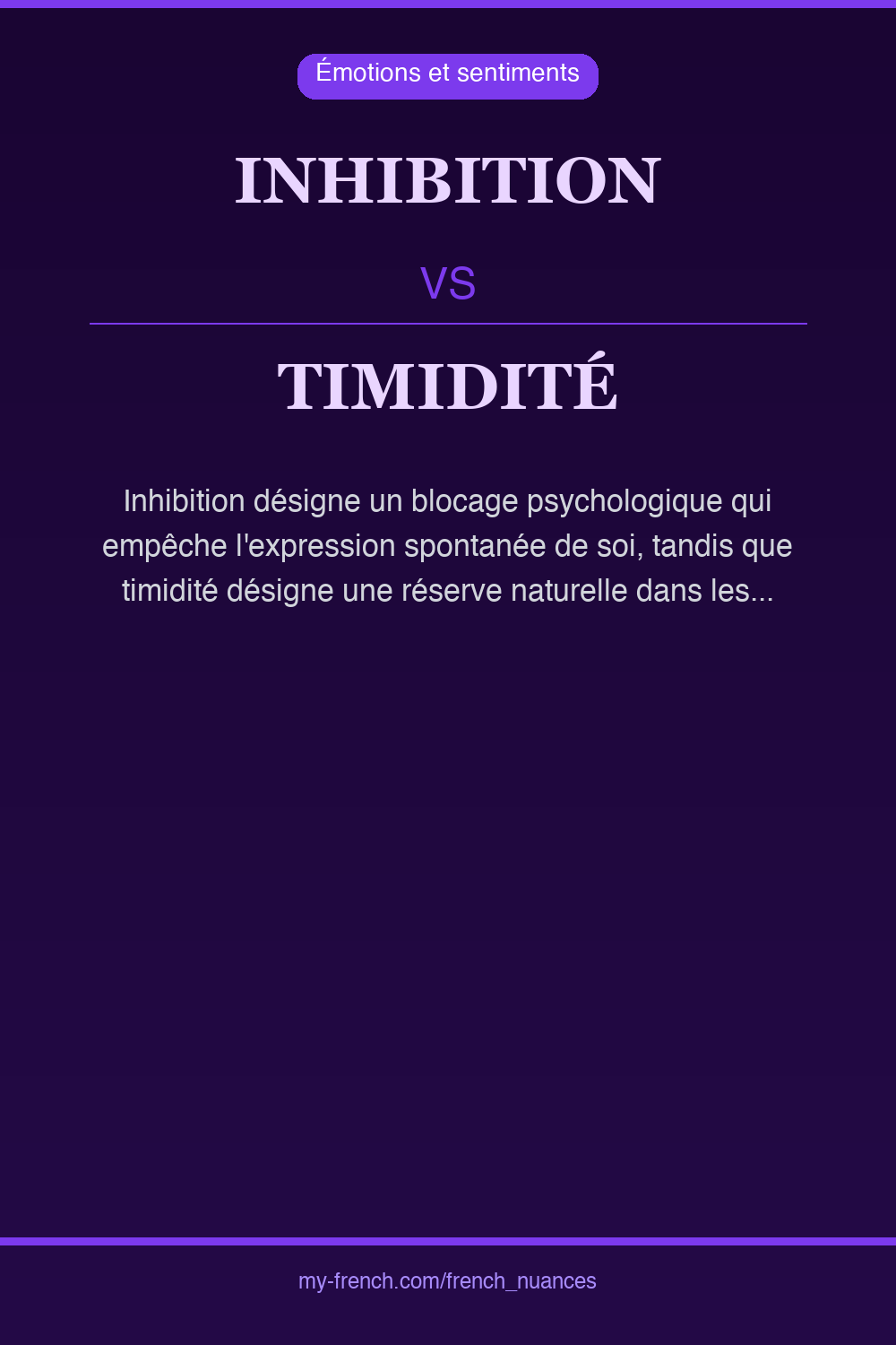 Nuance : inhibition vs timidité