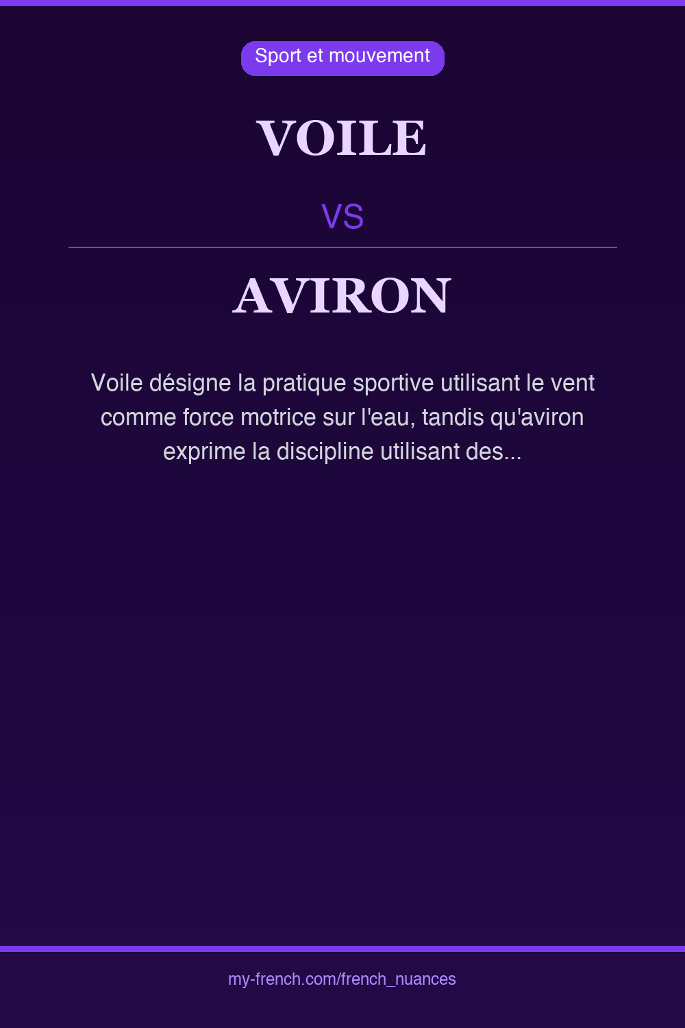 Nuance : voile vs aviron