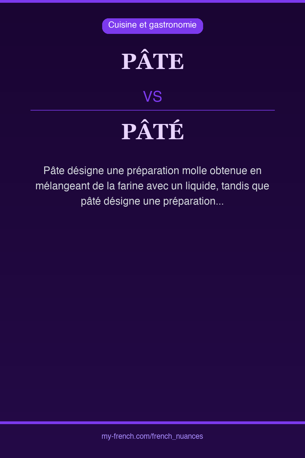 Nuance : pâte vs pâté