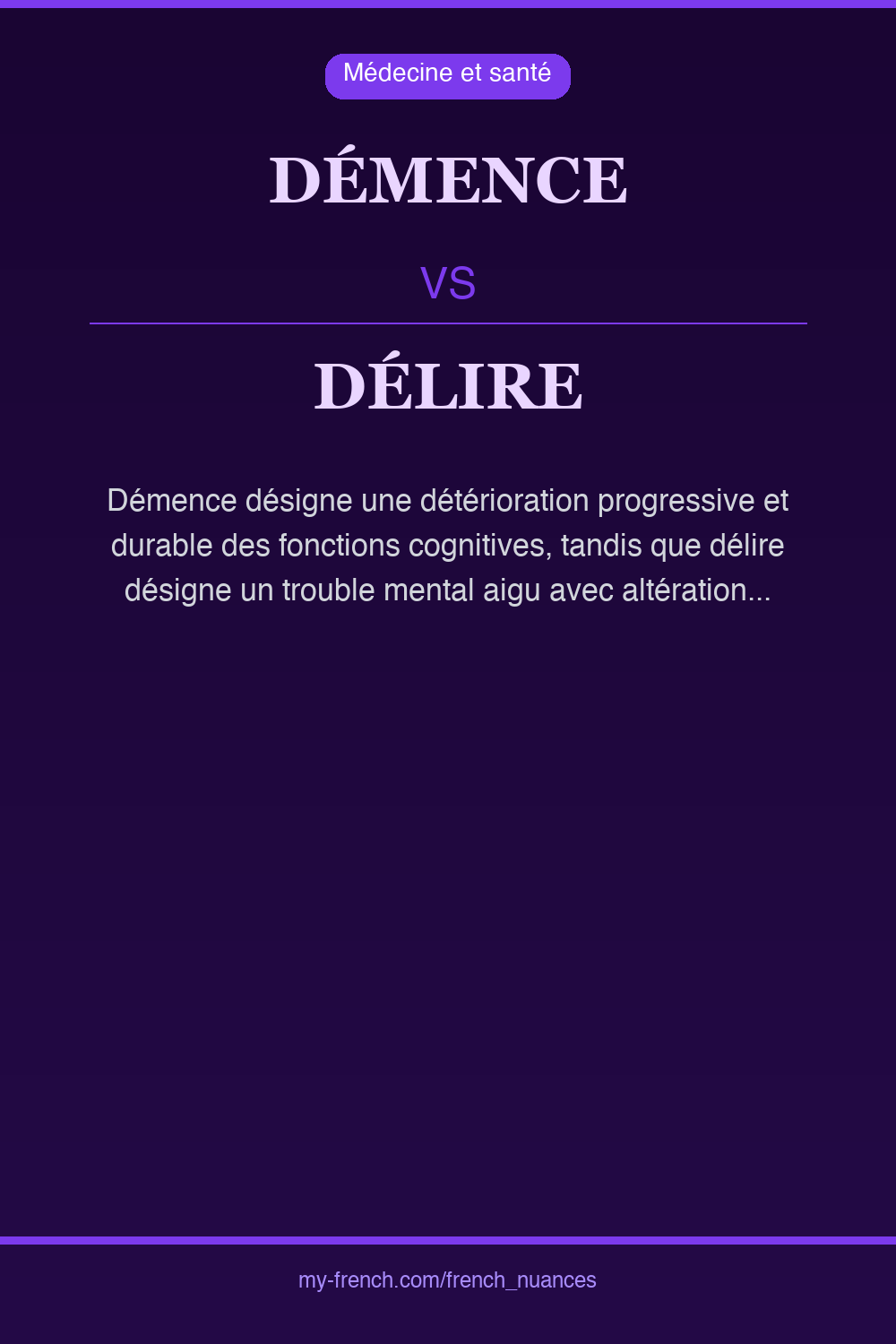 Nuance : démence vs délire