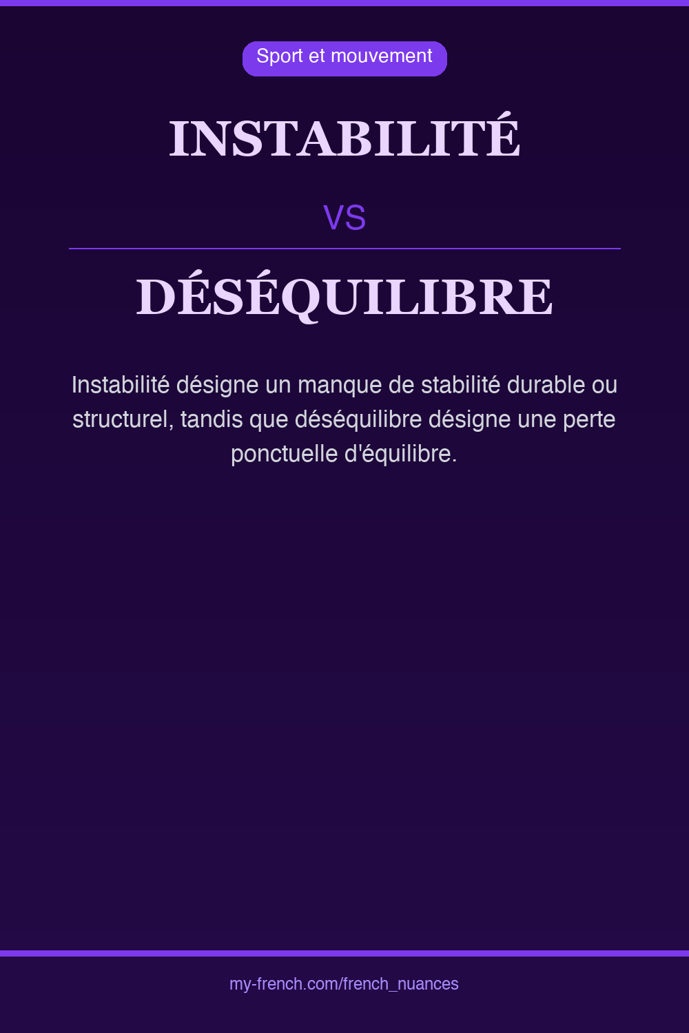 Nuance : instabilité vs déséquilibre