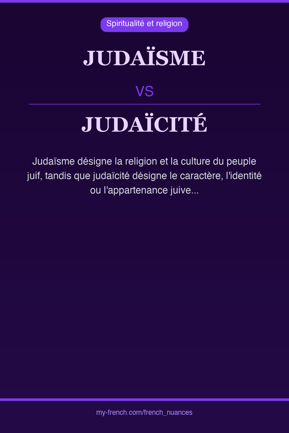 Nuance : judaïsme vs judaïcité