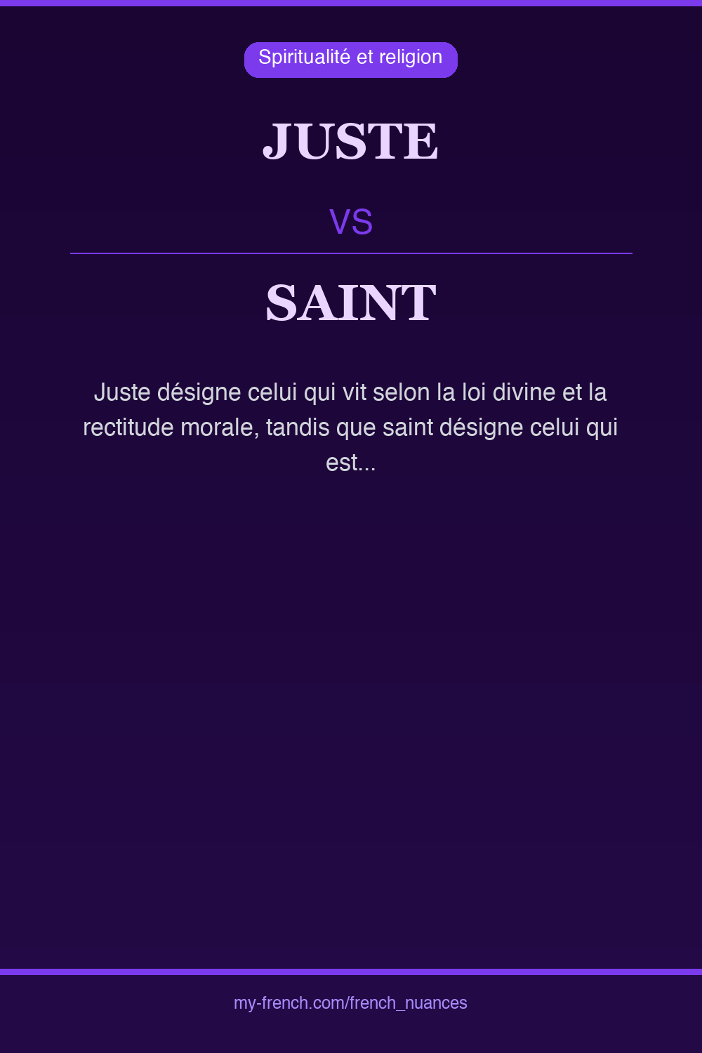 Nuance : juste vs saint