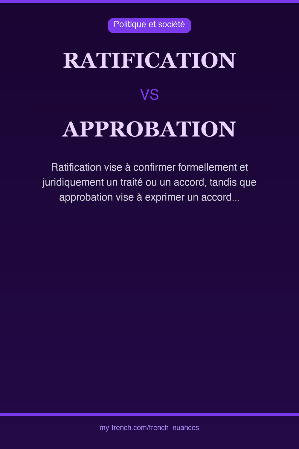Nuance : ratification vs approbation