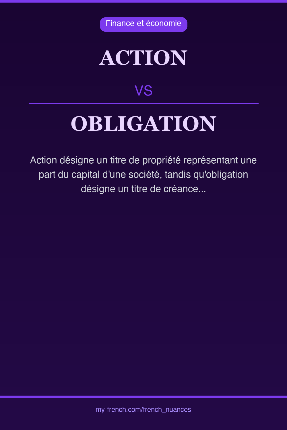 Nuance : action vs obligation