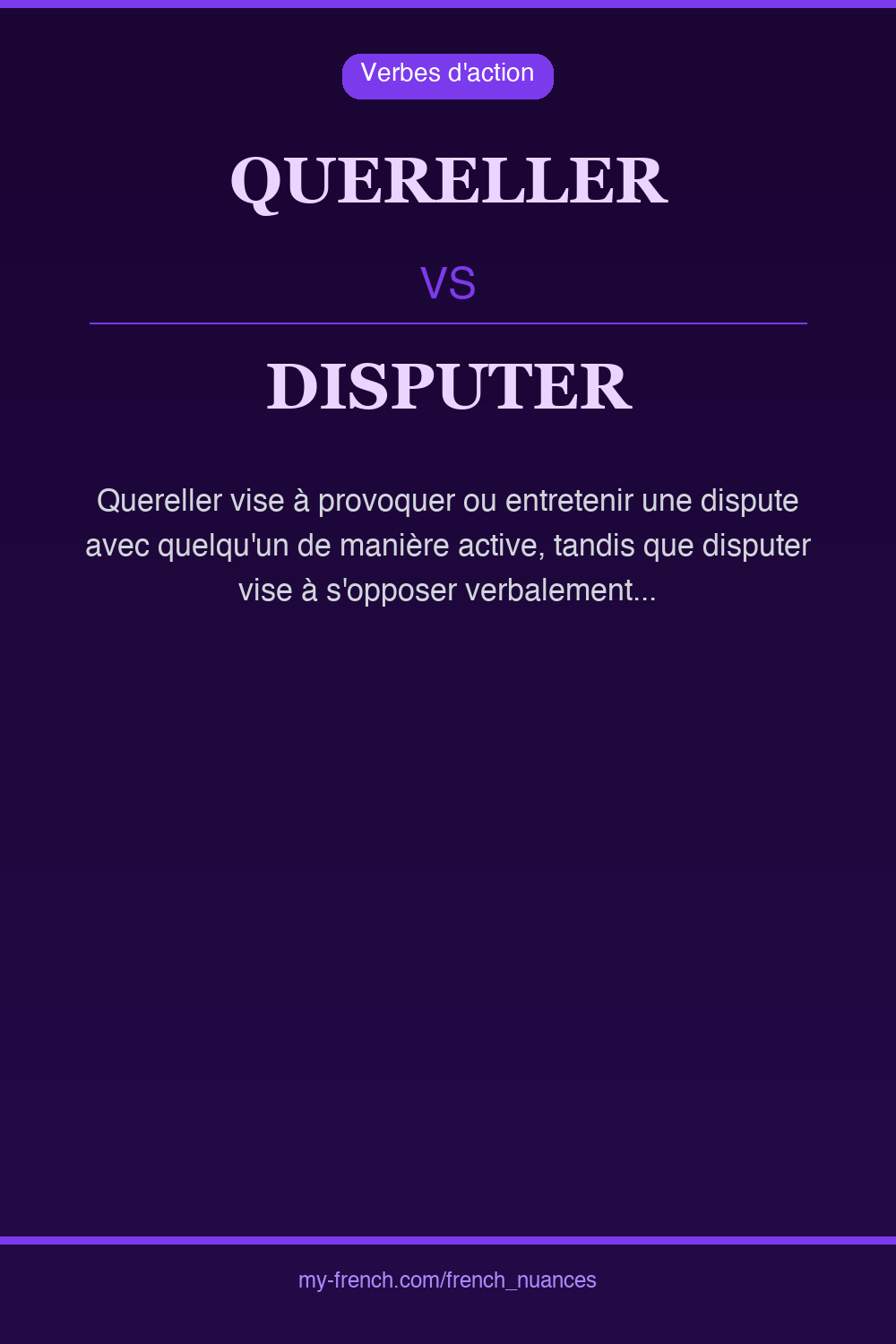 Nuance : quereller vs disputer