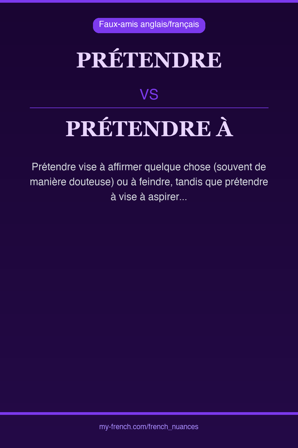 Nuance : prétendre vs prétendre à
