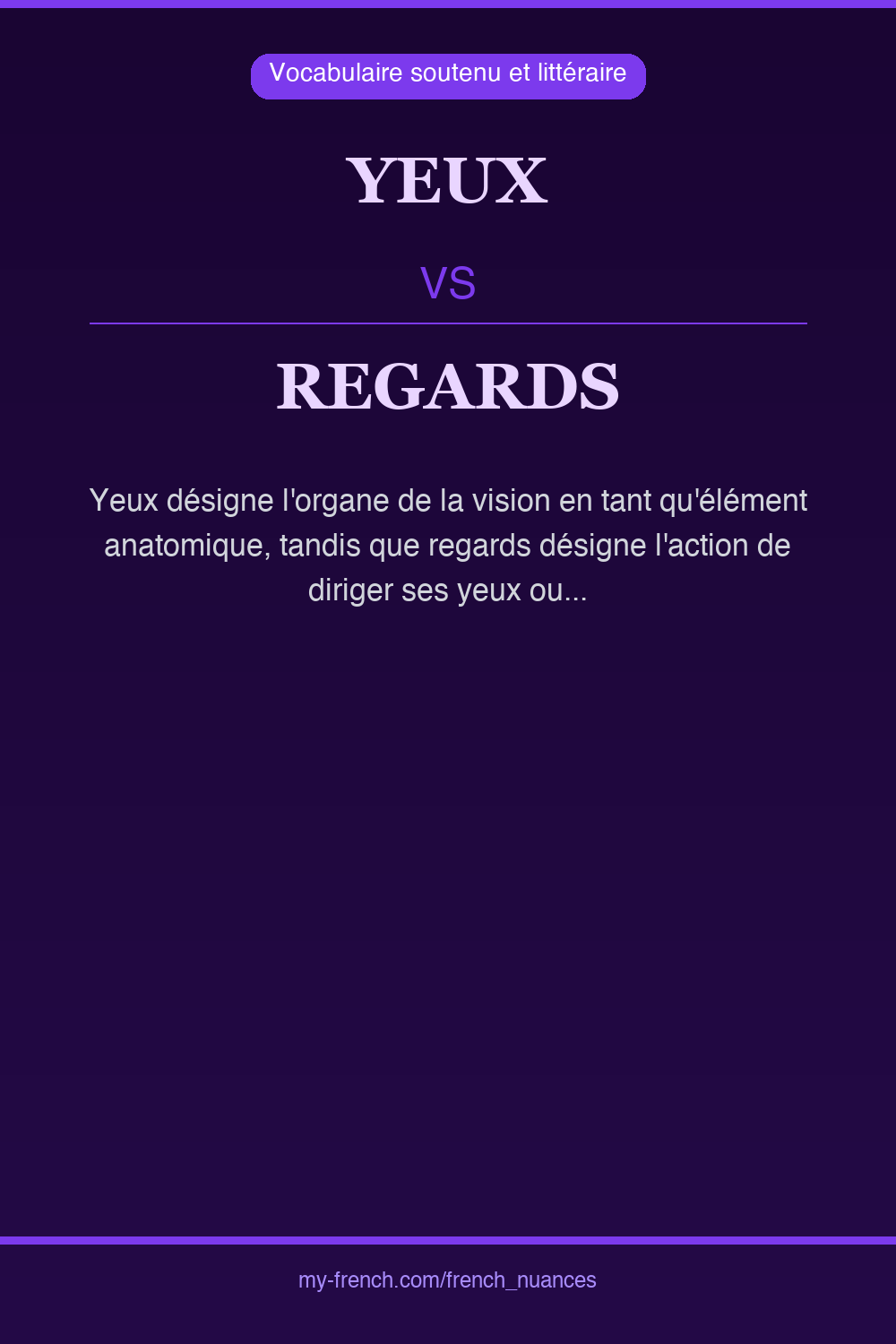 Nuance : yeux vs regards