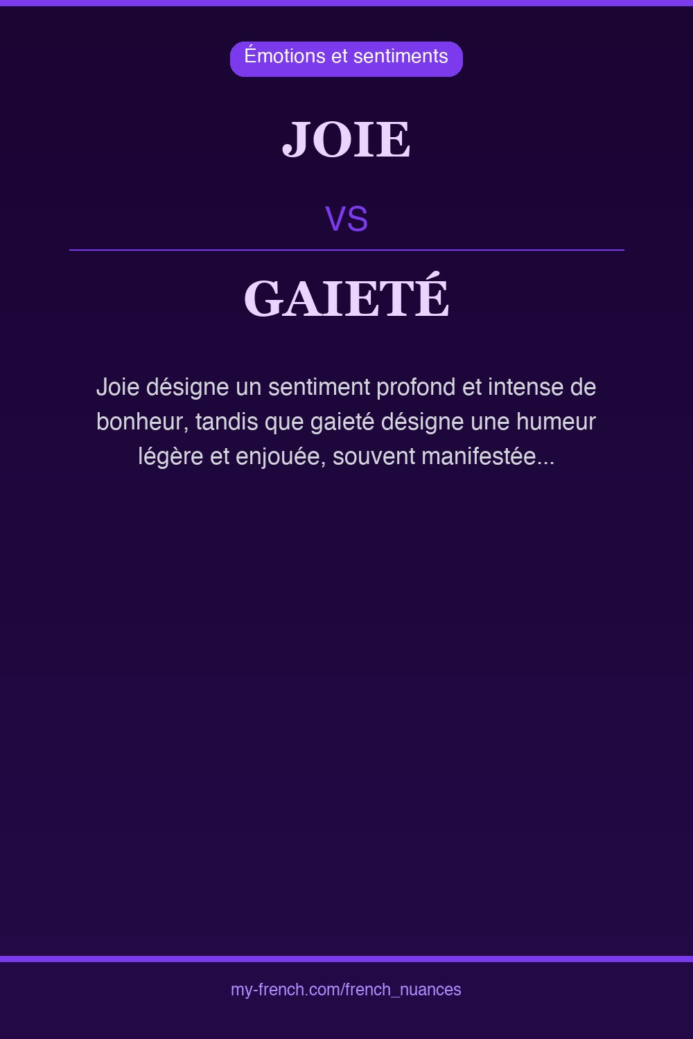 Nuance : joie vs gaieté