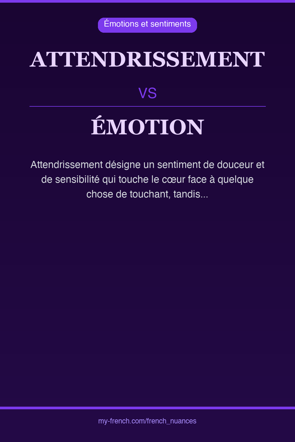 Nuance : attendrissement vs émotion