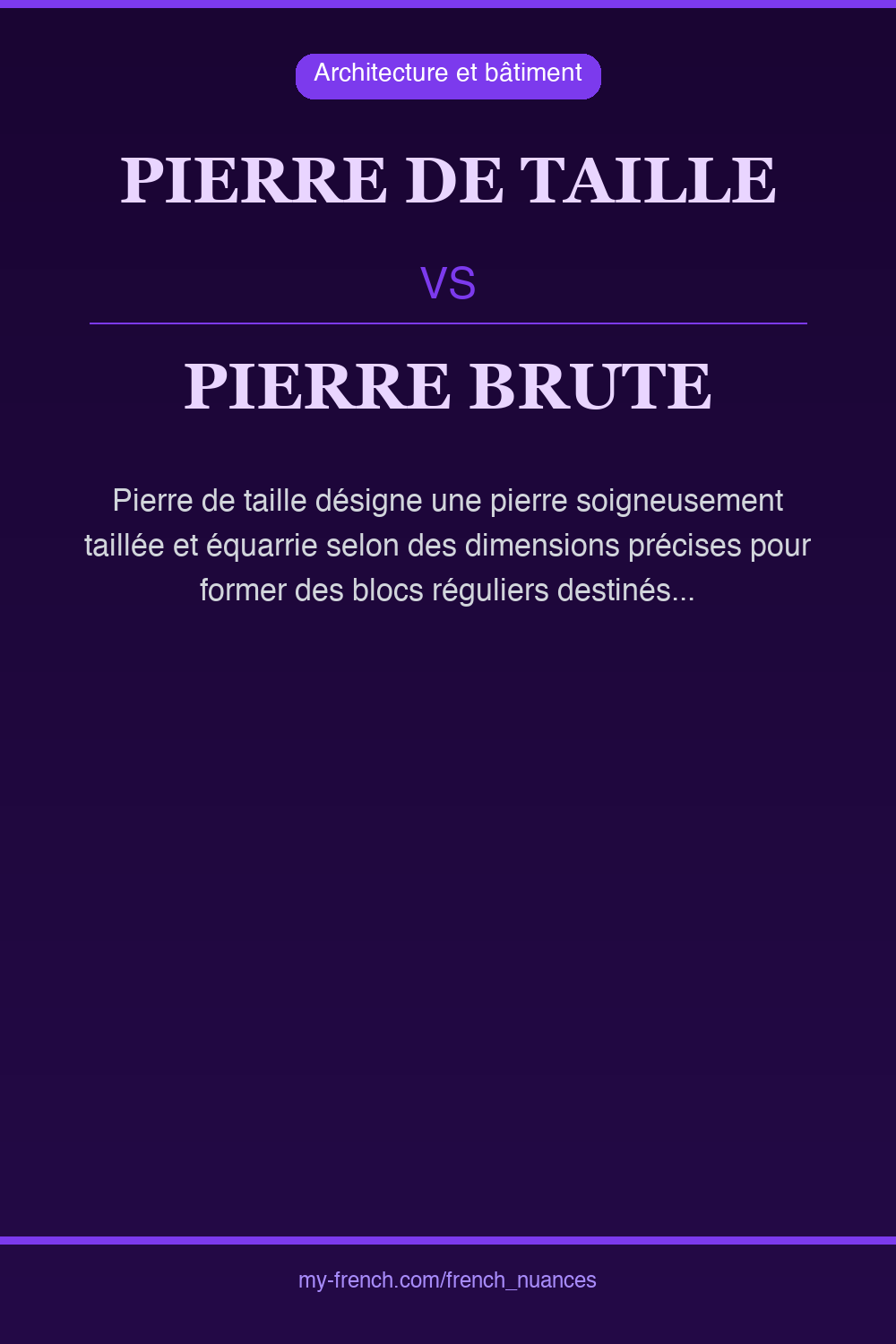 Nuance : pierre de taille vs pierre brute