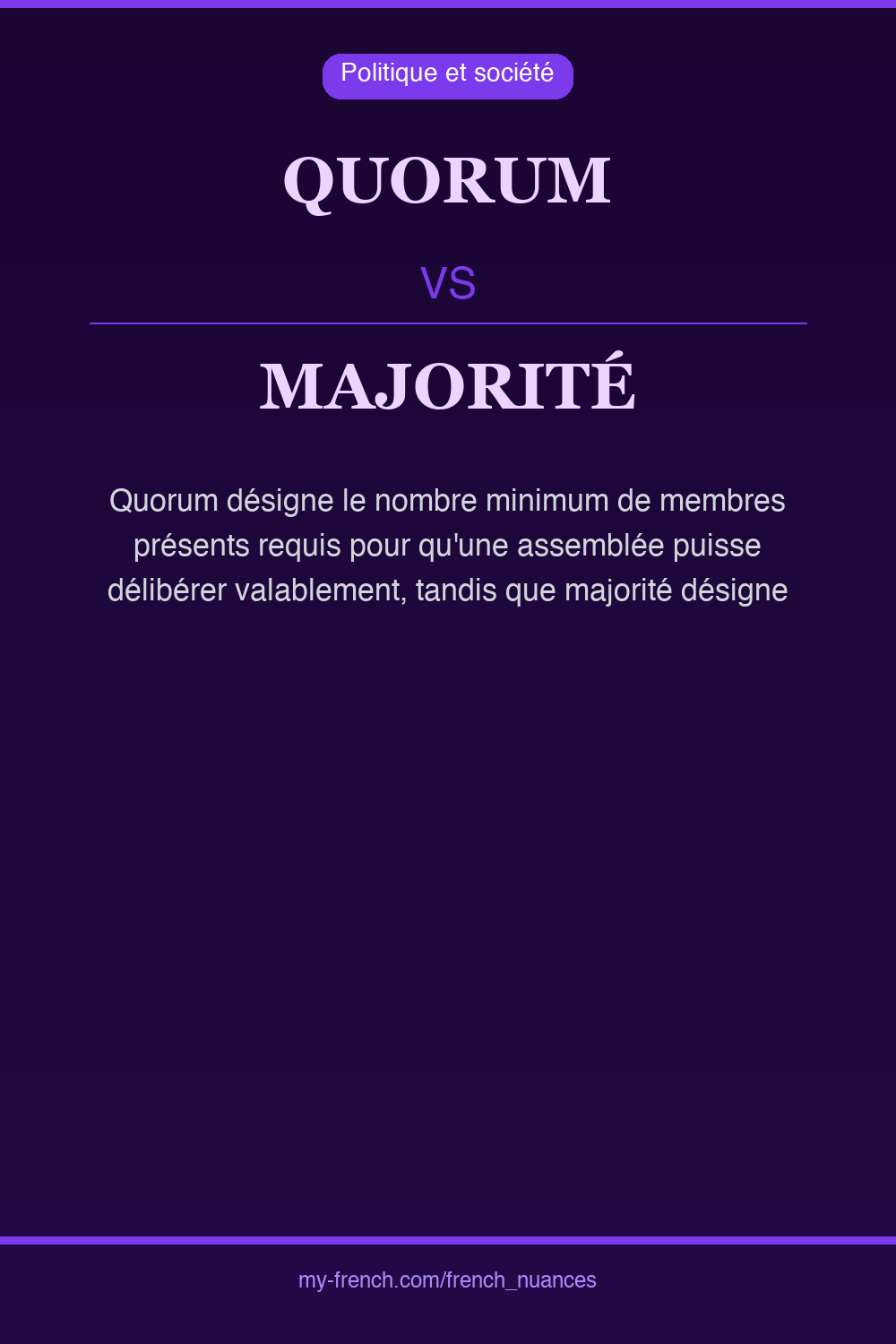 Nuance : quorum vs majorité