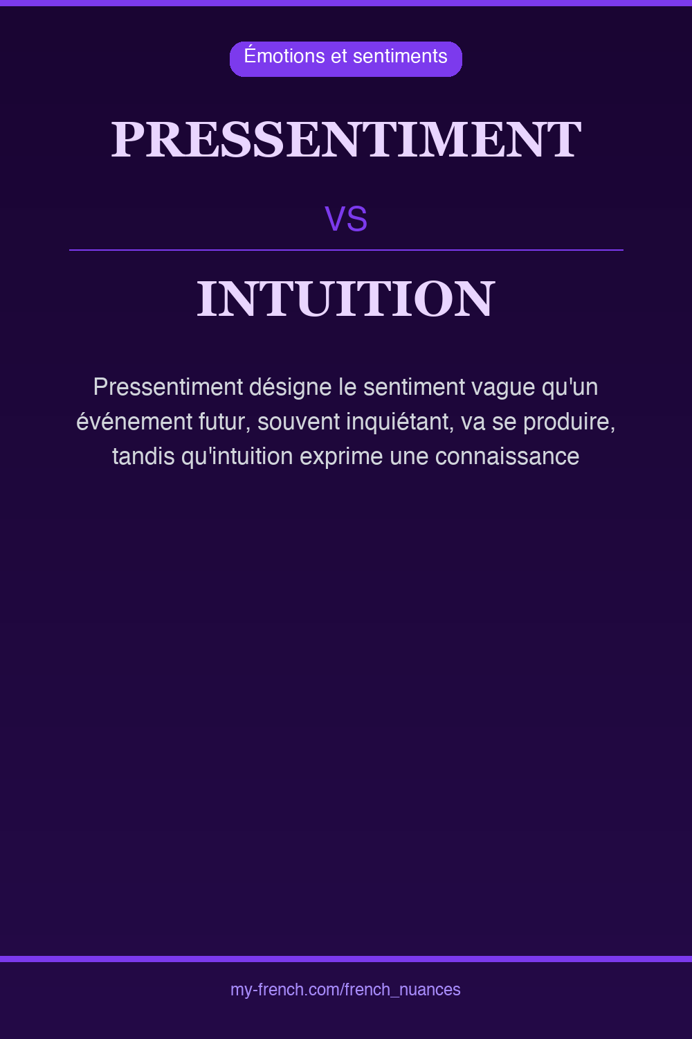 Nuance : pressentiment vs intuition