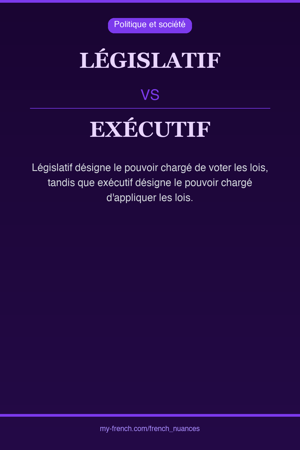 Nuance : législatif vs exécutif