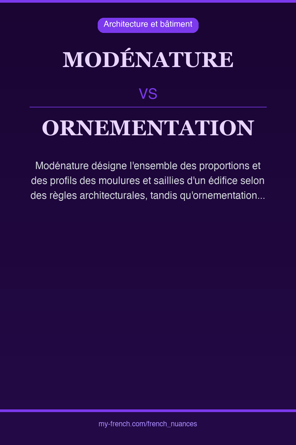 Nuance : modénature vs ornementation