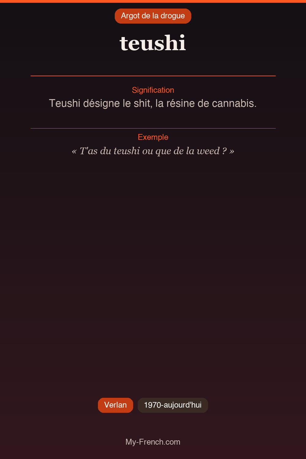 Argot français : teushi