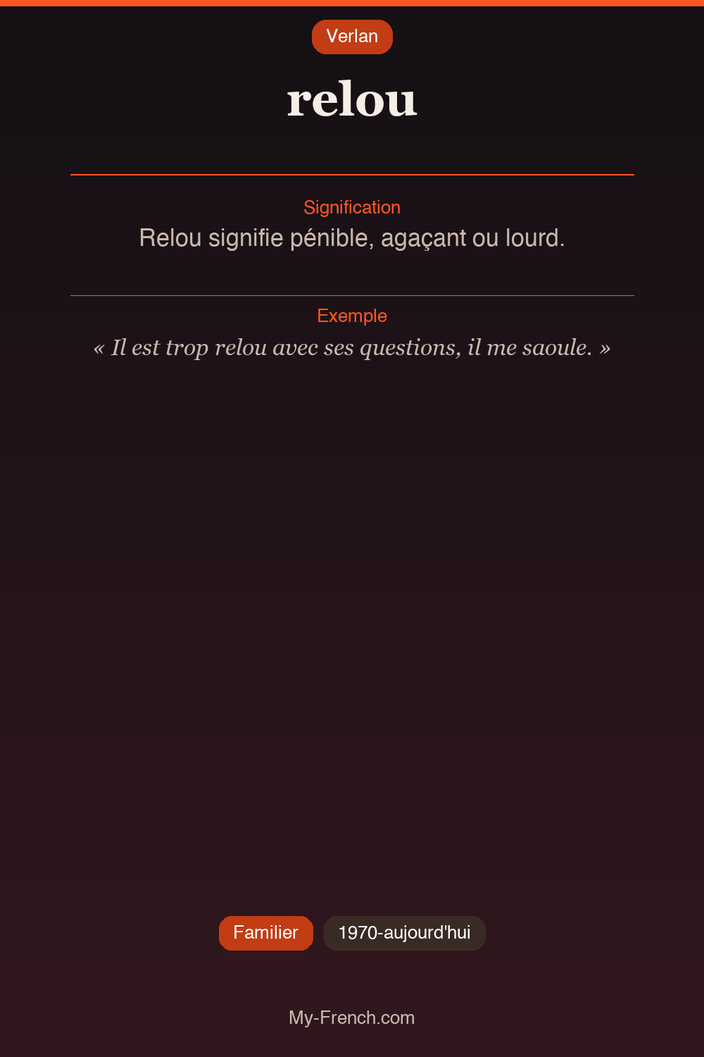 Argot français : relou