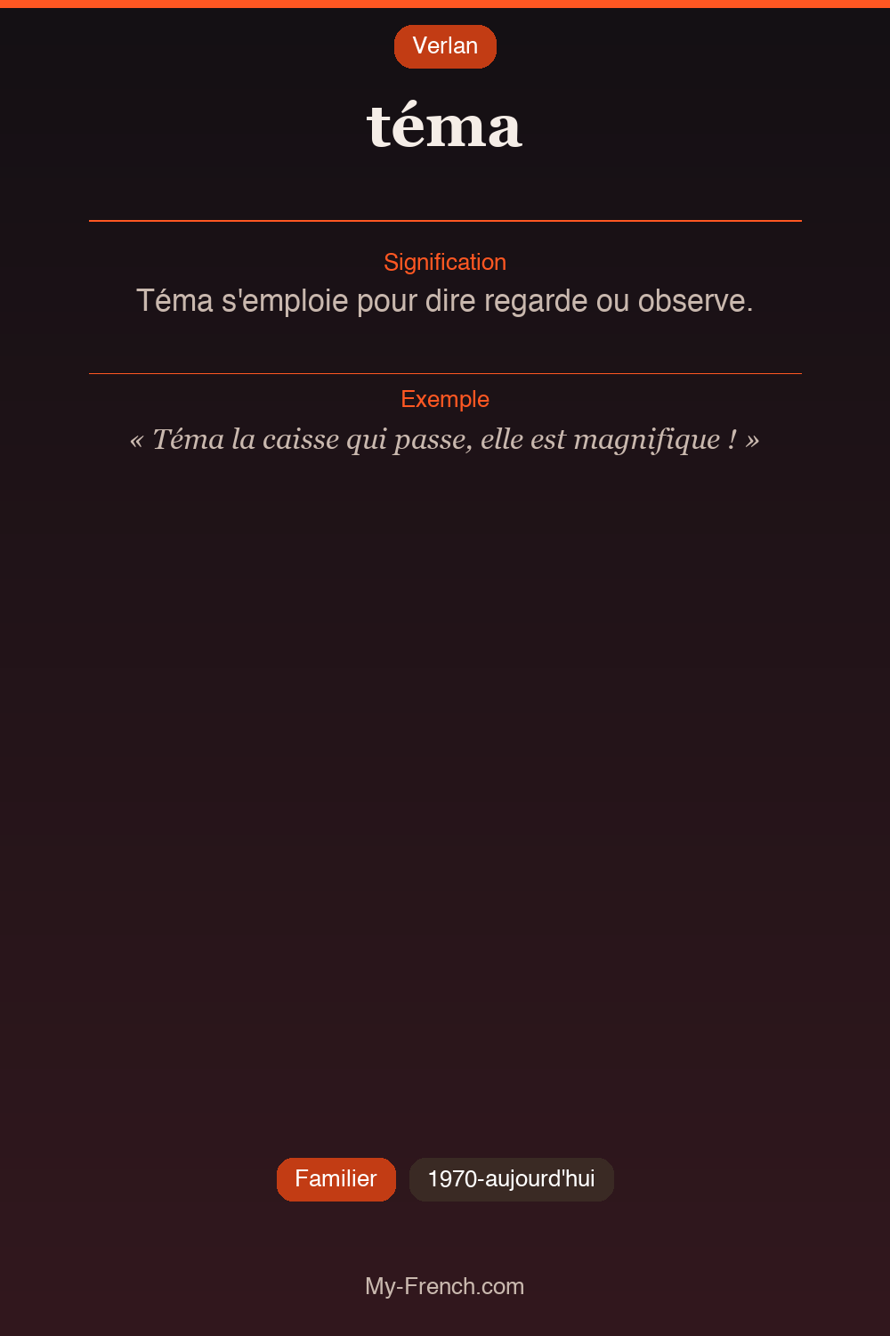 Argot français : téma
