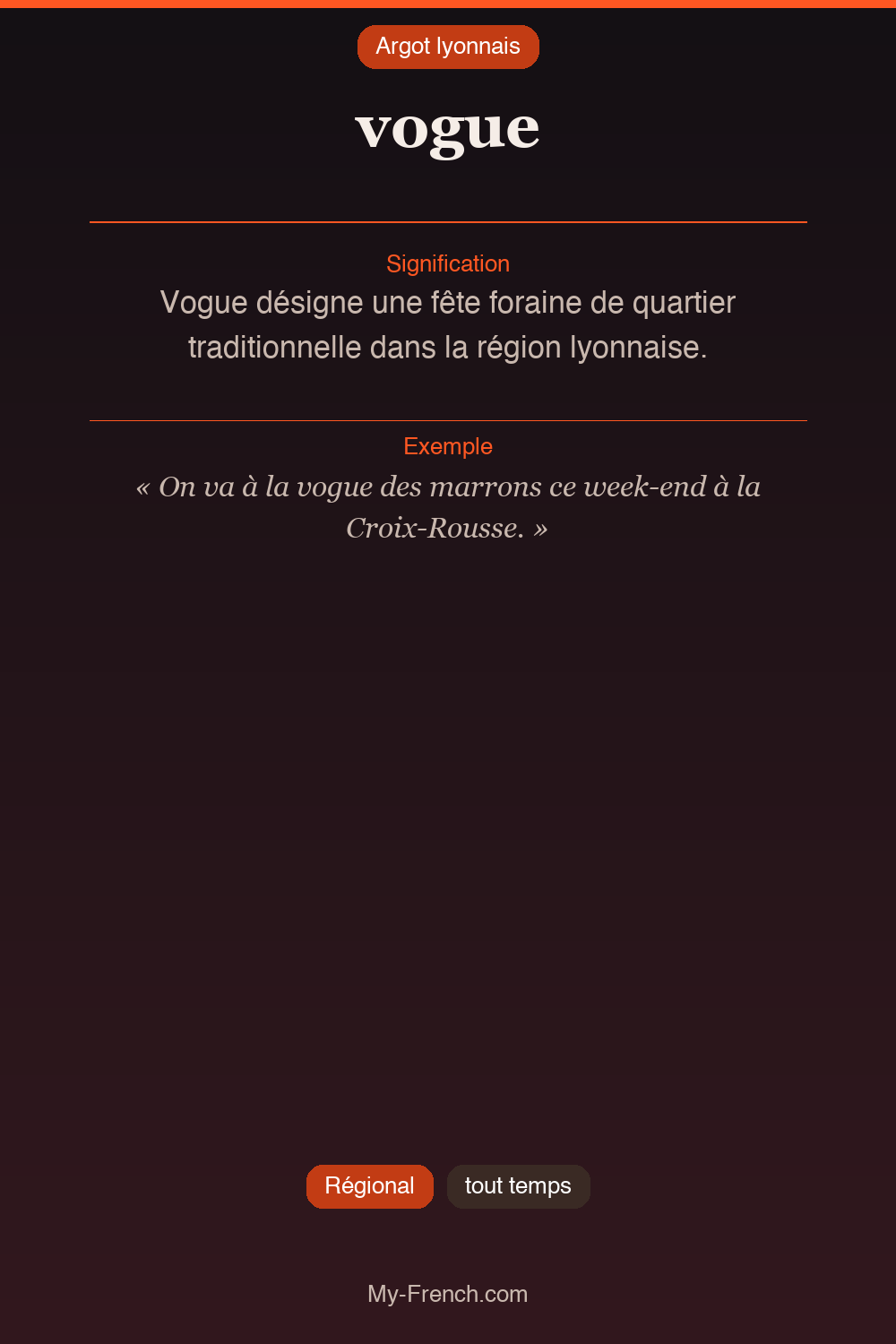 Argot français : vogue