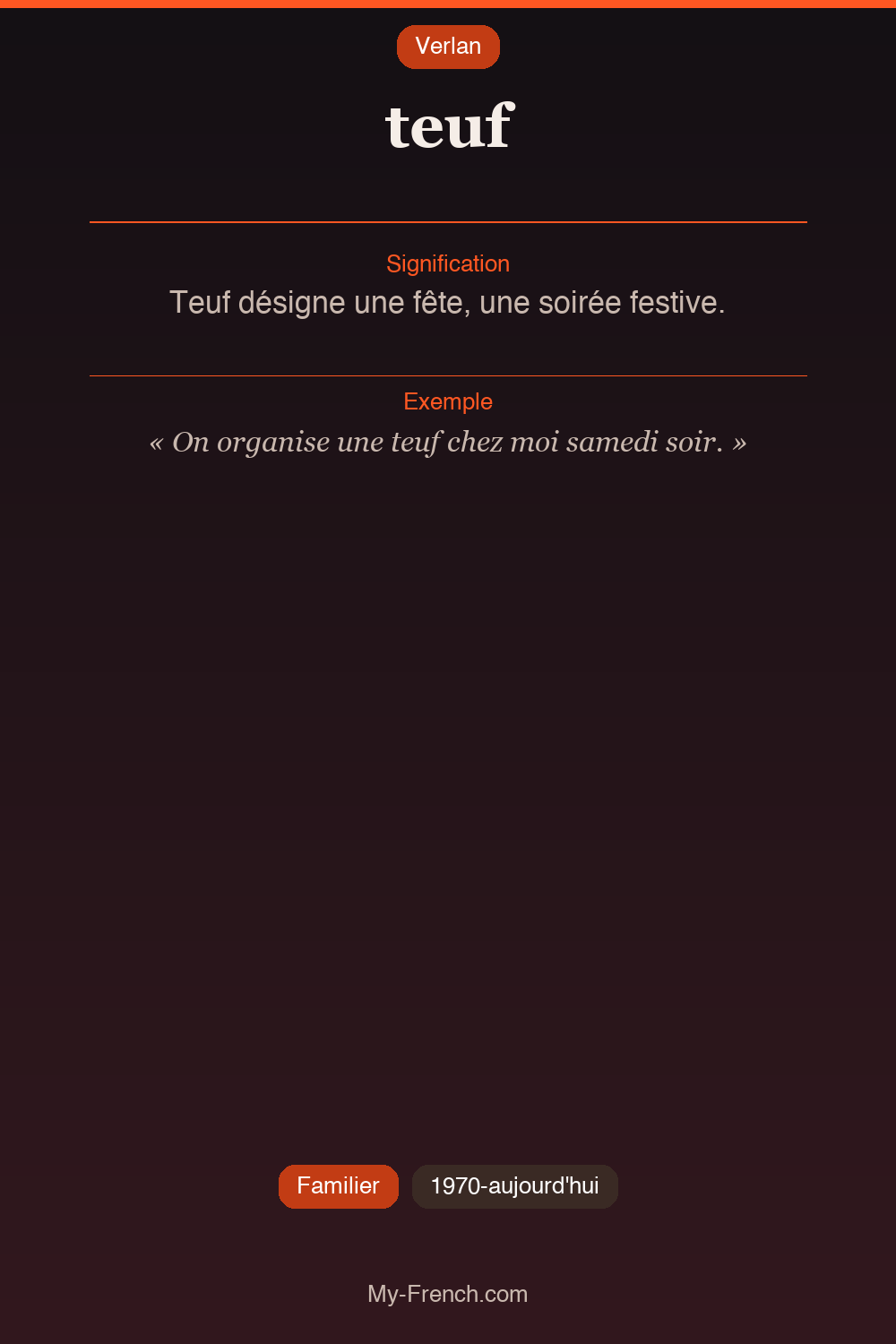 Argot français : teuf