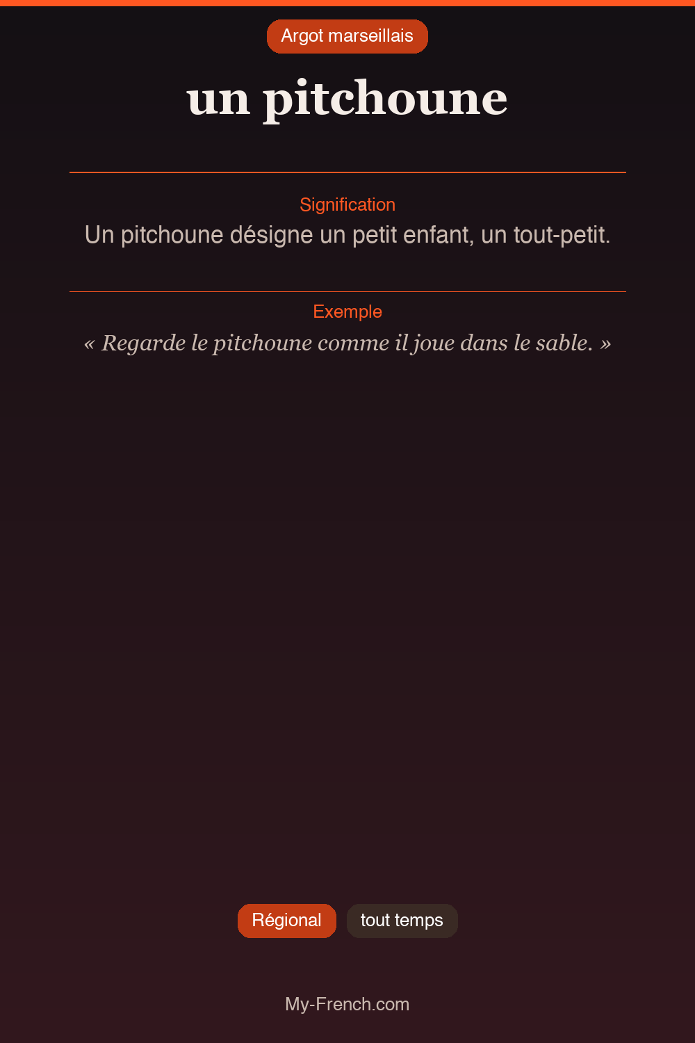 Argot français : un pitchoune