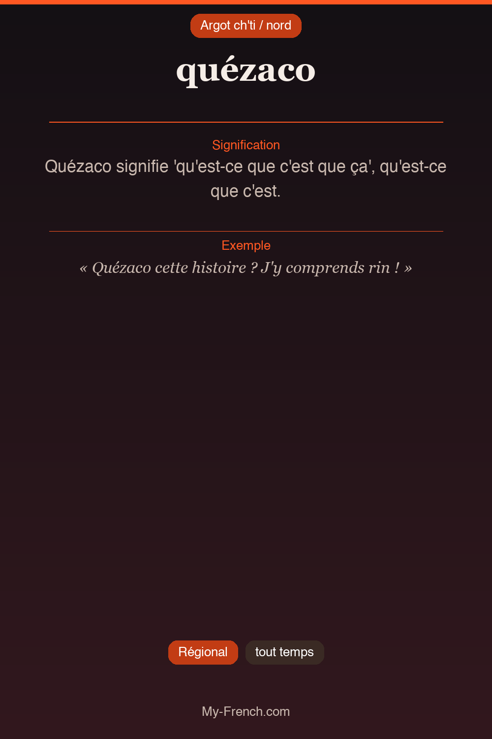 Argot français : quézaco