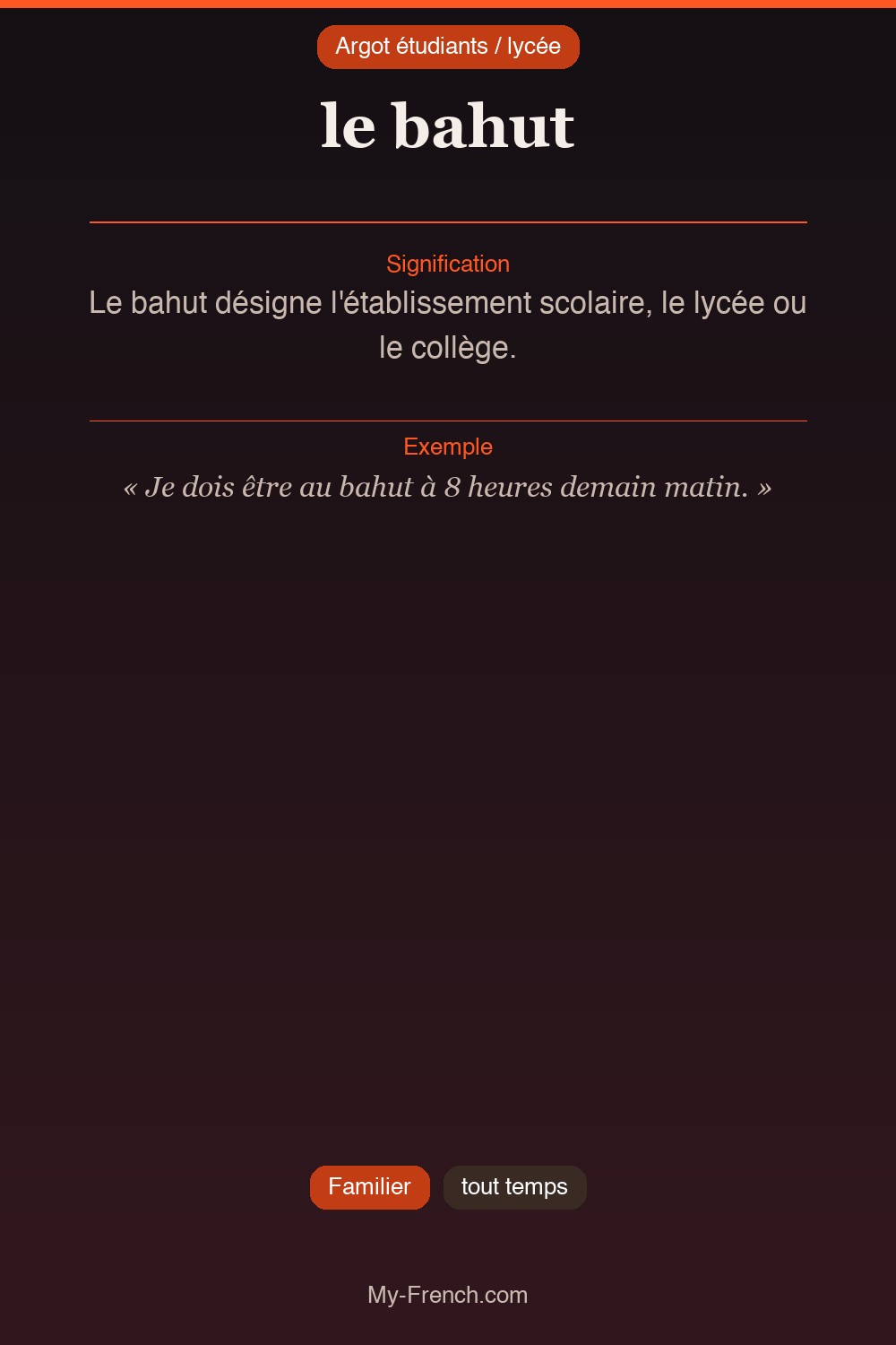 Argot français : le bahut