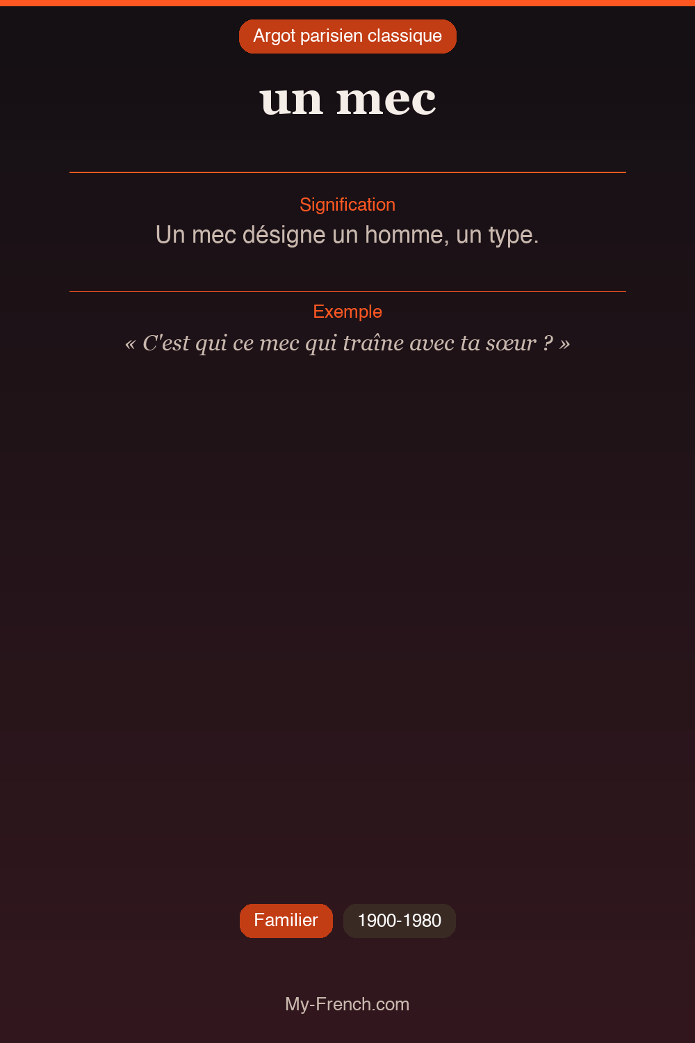 Argot français : un mec