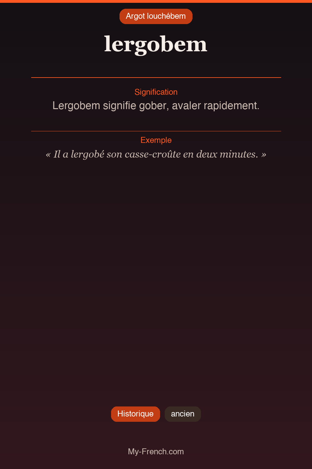 Argot français : lergobem