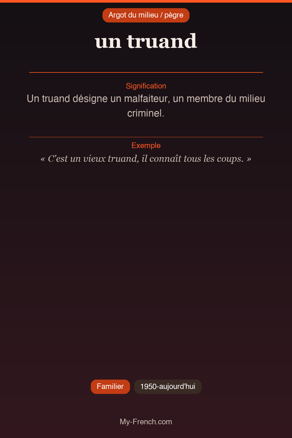 Argot français : un truand