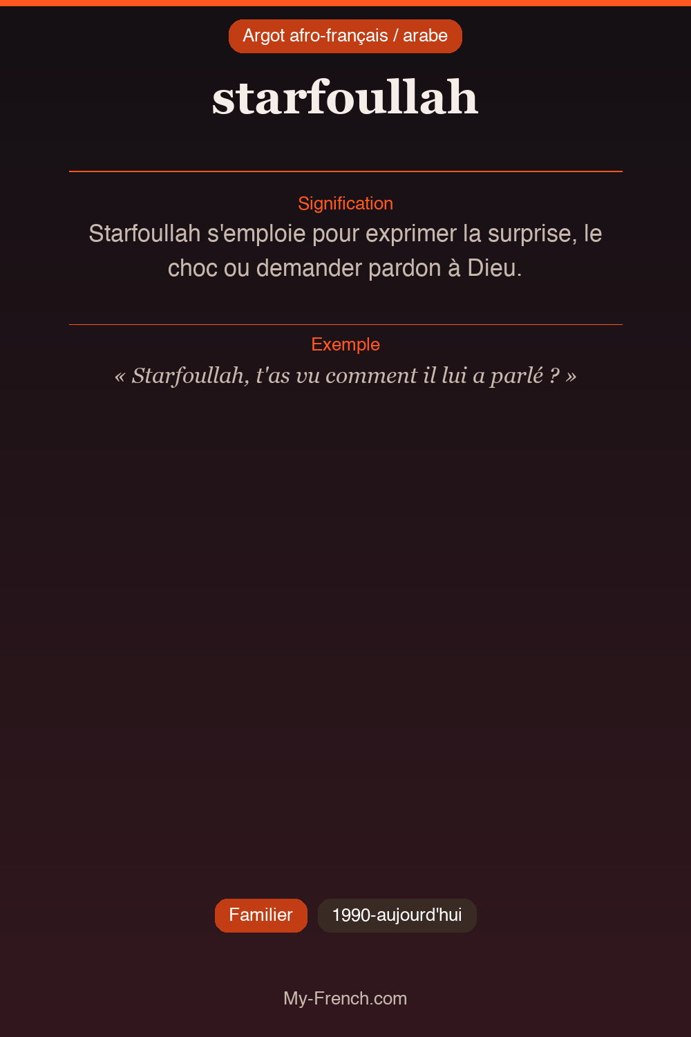 Argot français : starfoullah