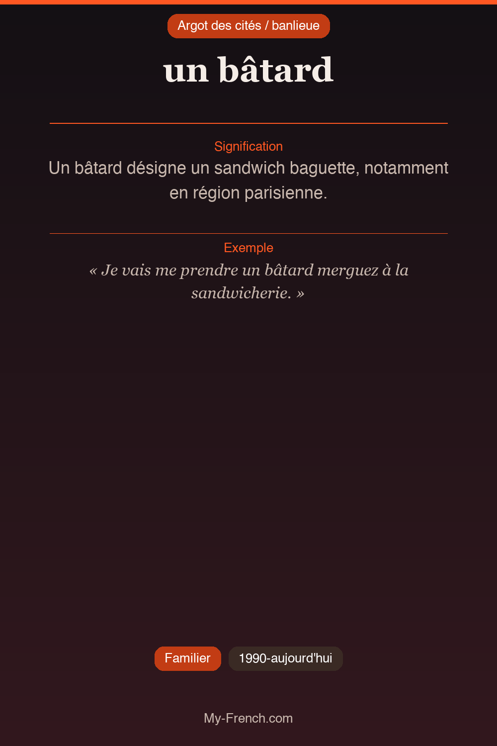 Argot français : un bâtard