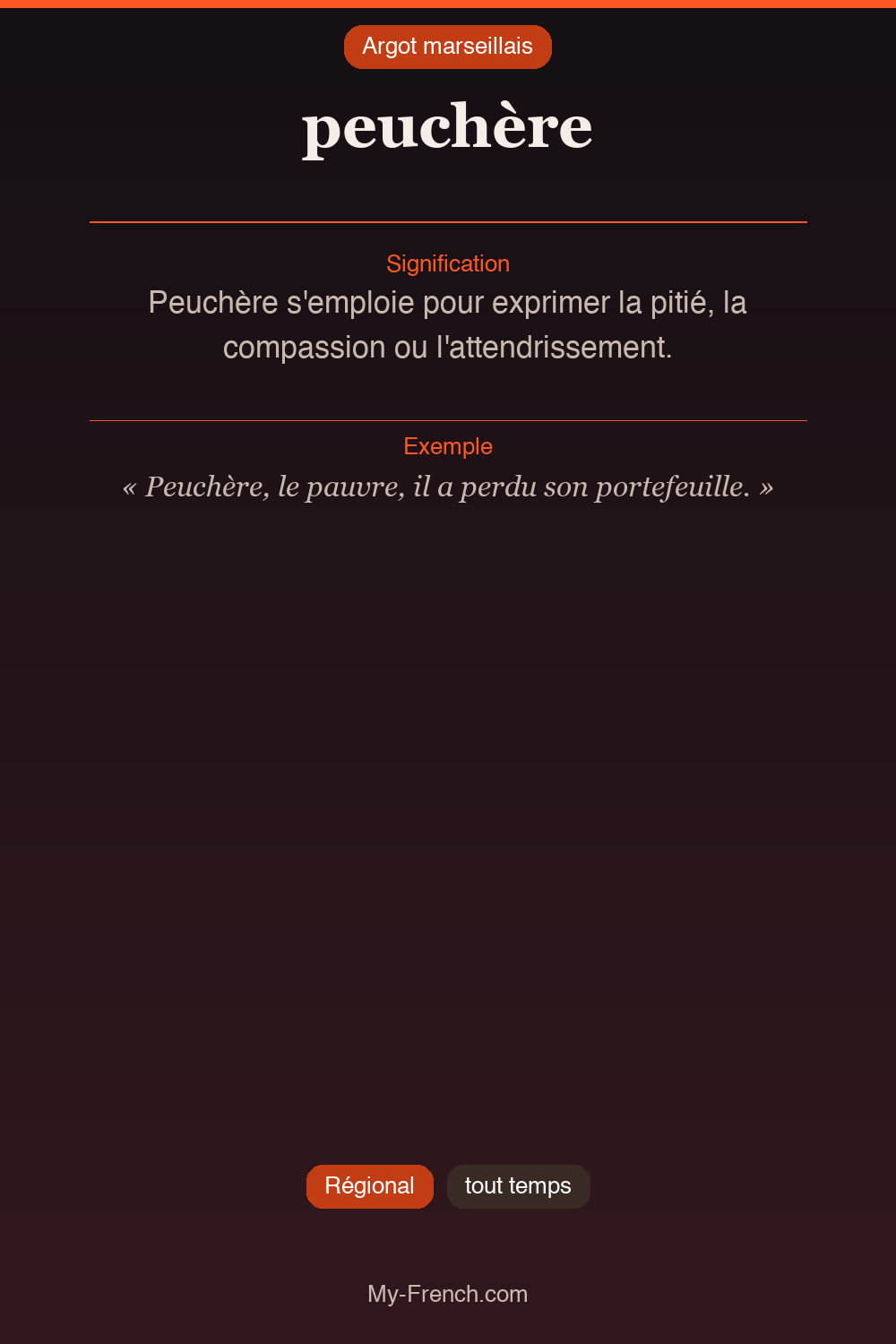 Argot français : peuchère