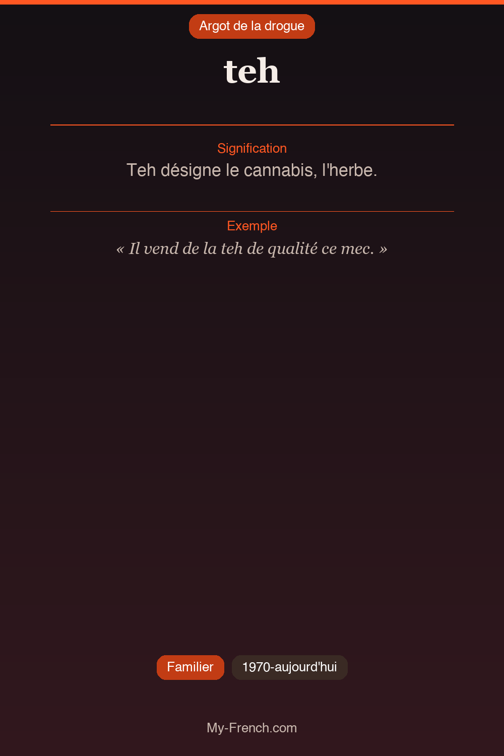Argot français : teh