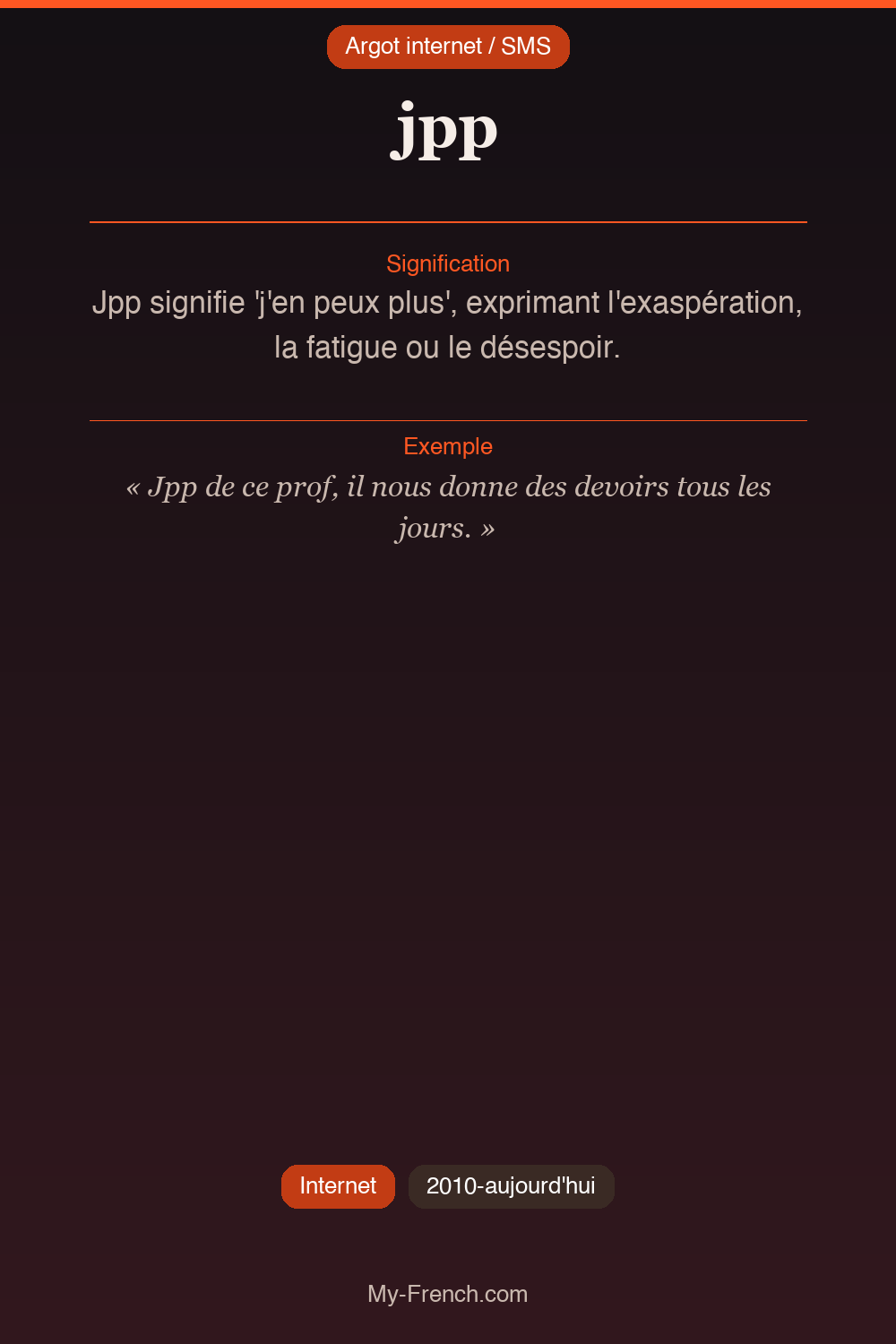 Argot français : jpp