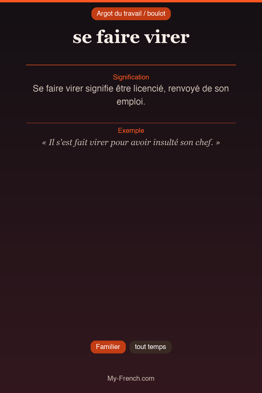 Argot français : se faire virer
