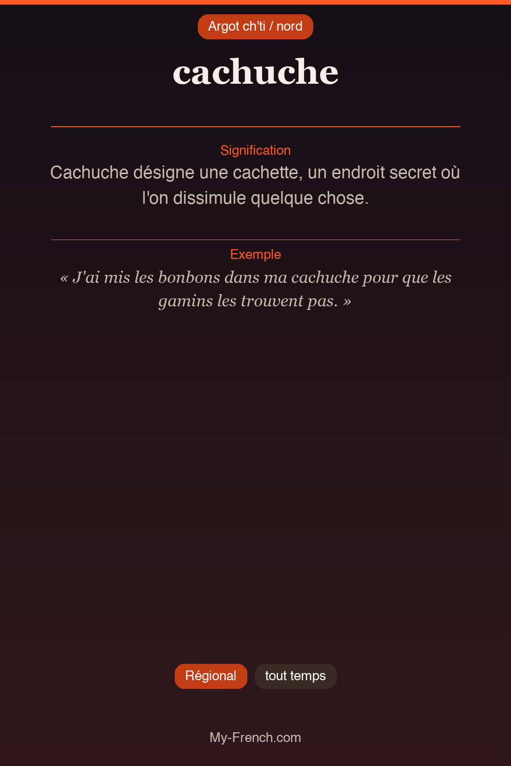 Argot français : cachuche