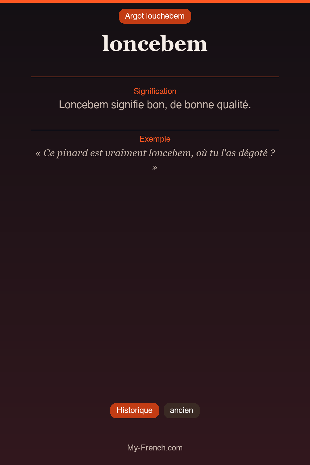 Argot français : loncebem
