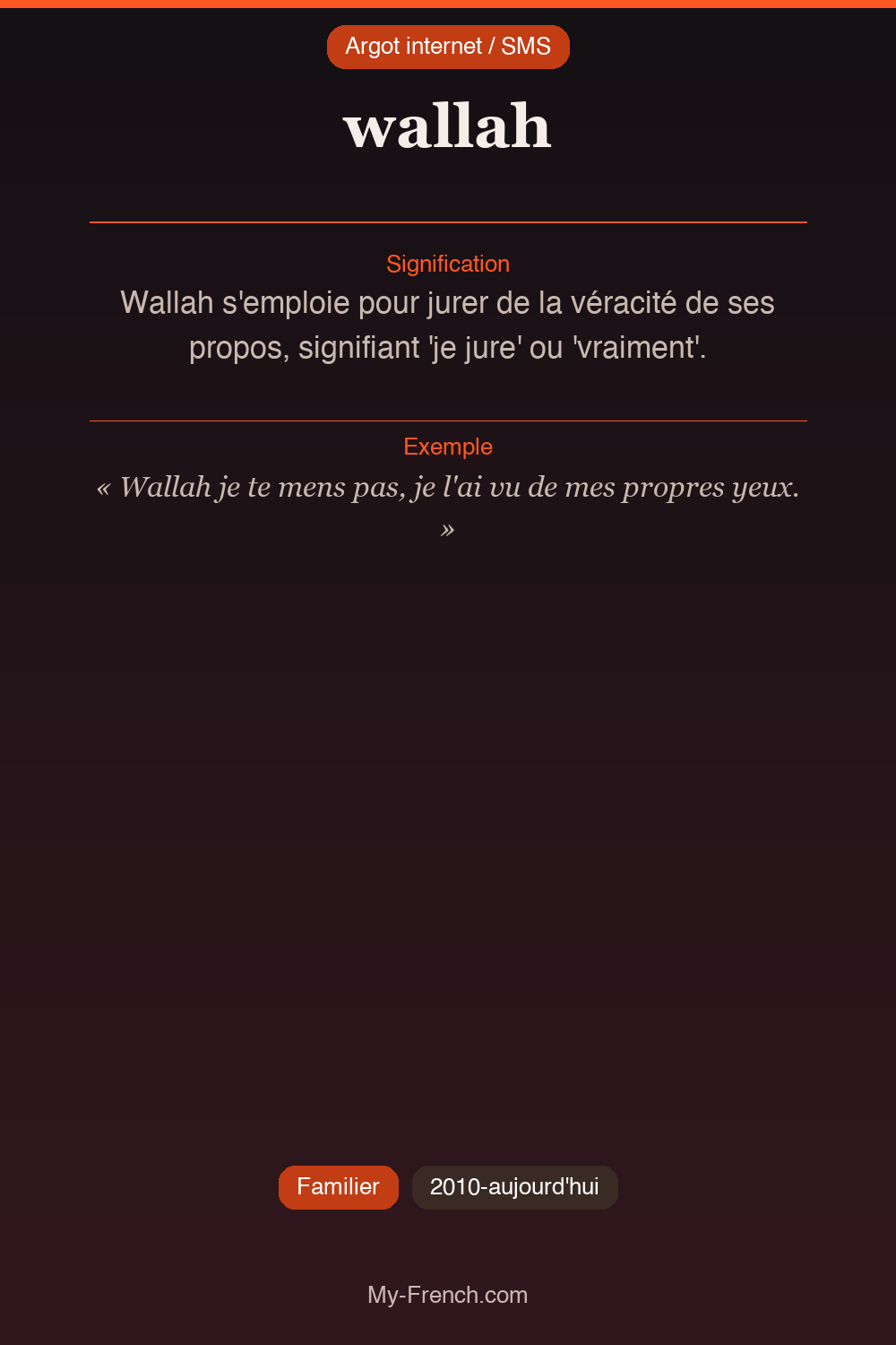 Argot français : wallah