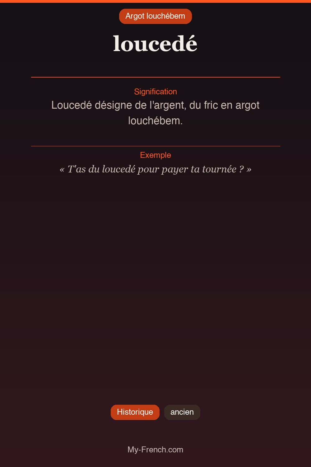Argot français : loucedé