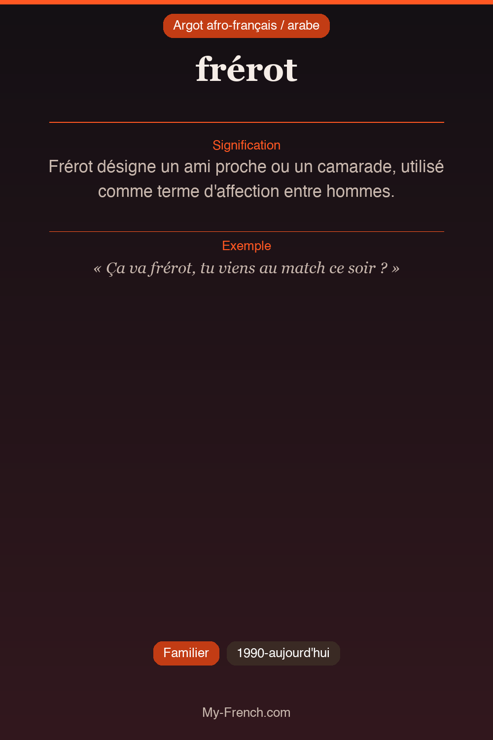 Argot français : frérot
