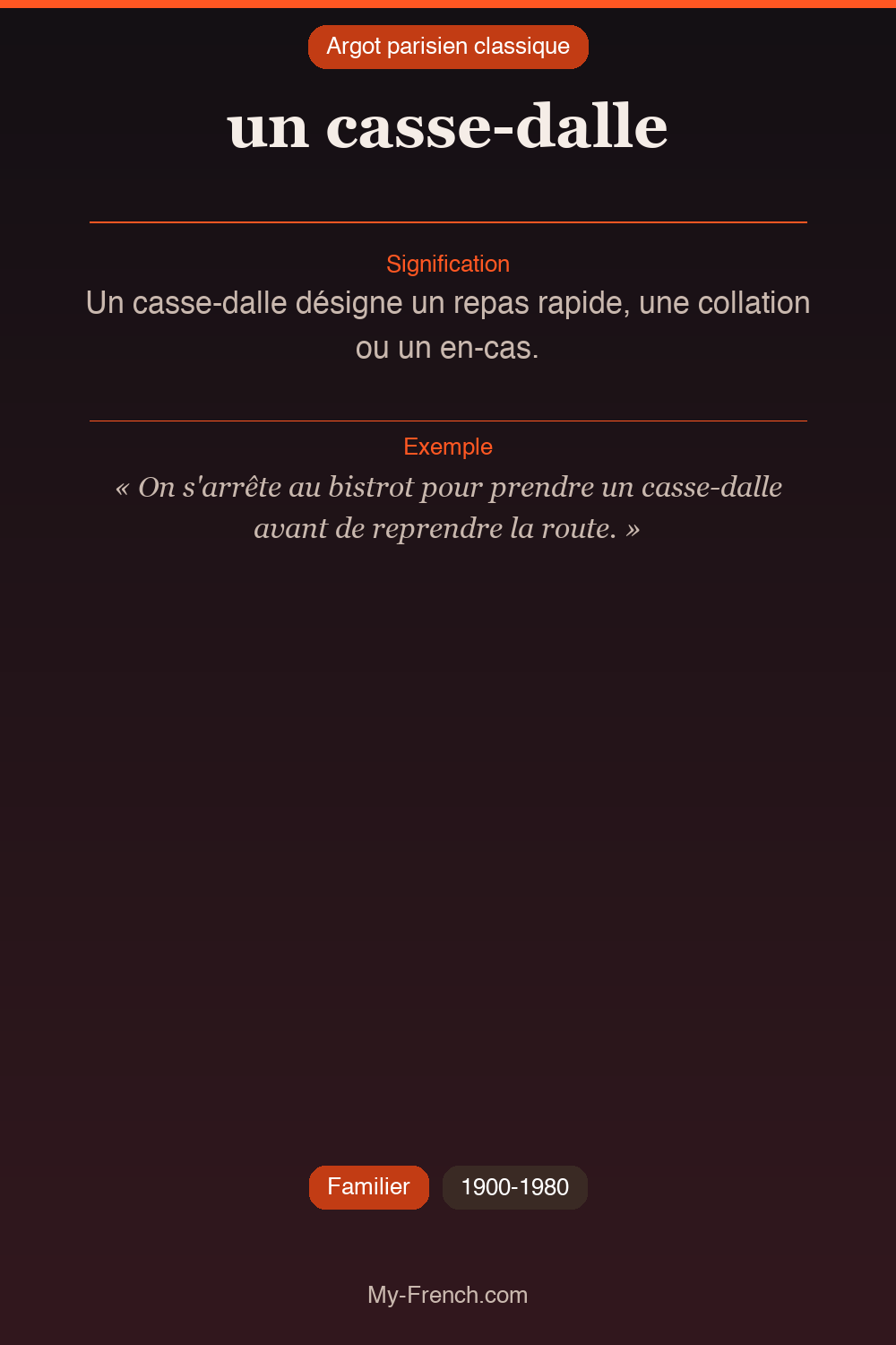 Argot français : un casse-dalle