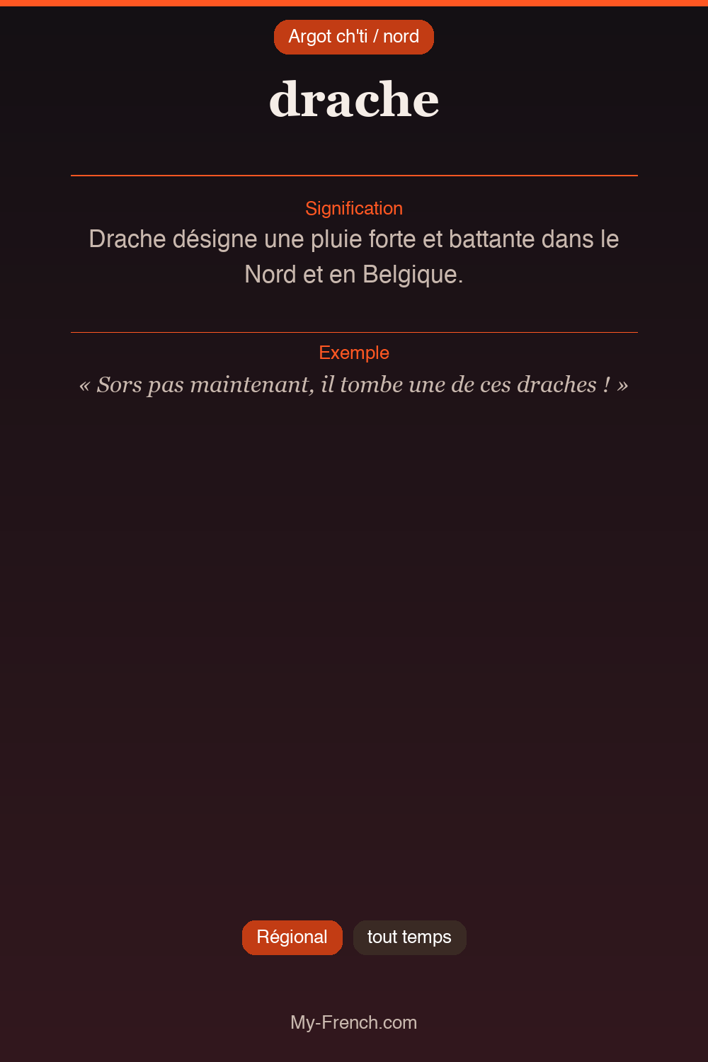 Argot français : drache